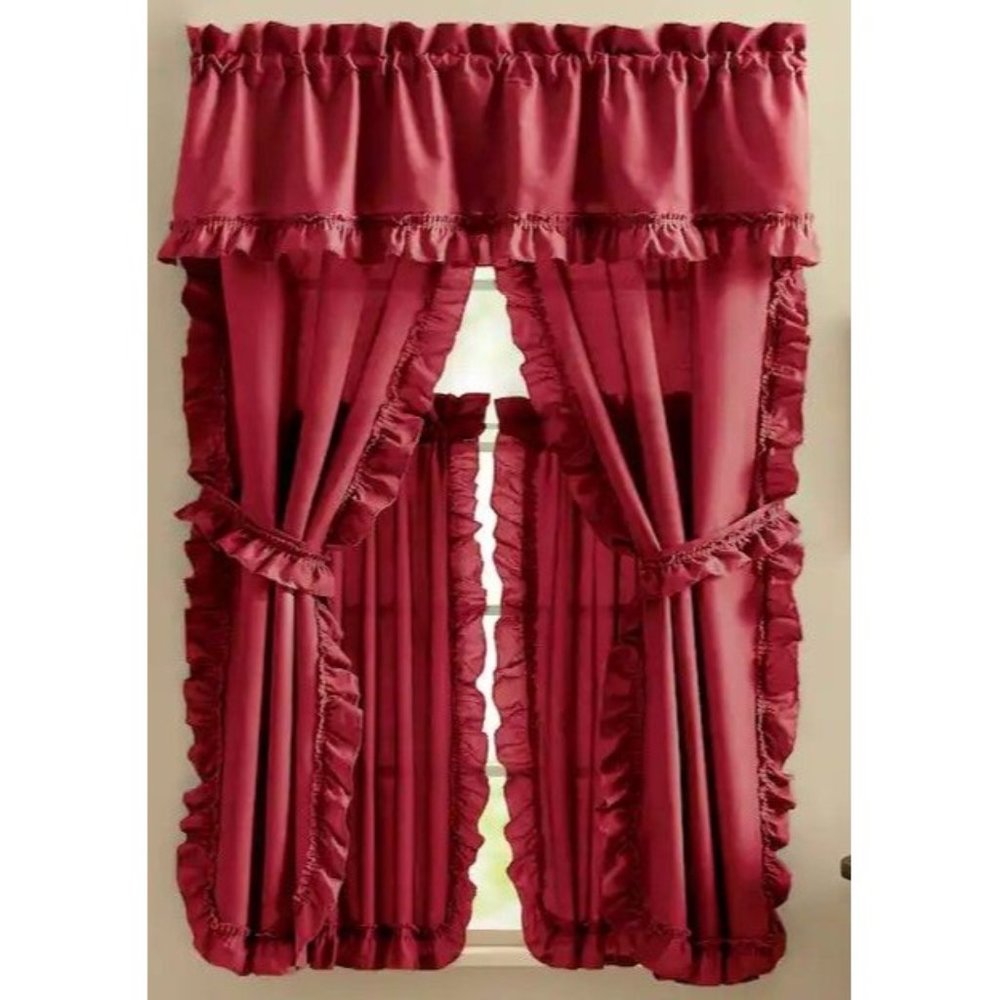 Seventh Avenue Mayfair Priscilla Panel Pair 72" x 84" Garnet